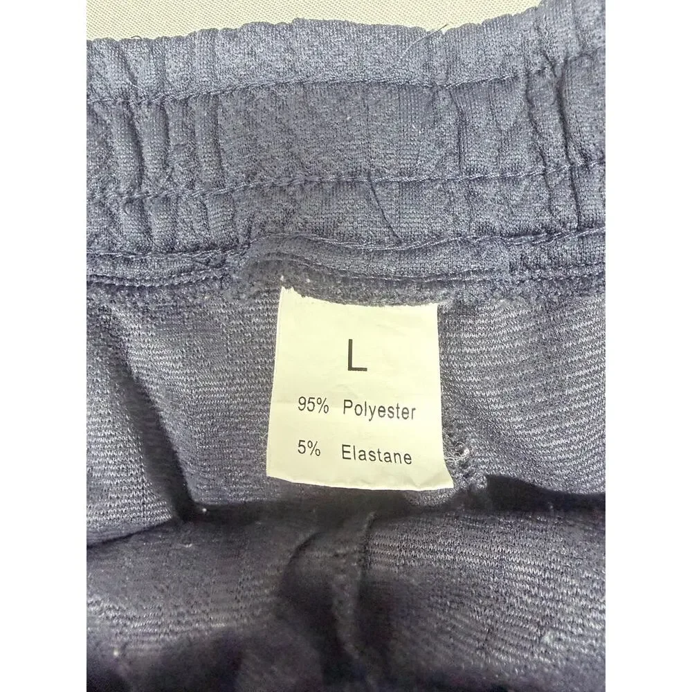 Mens Textured Knit 2 Piece Short Set Slate Blue Streetwear Lounge Suit Size L